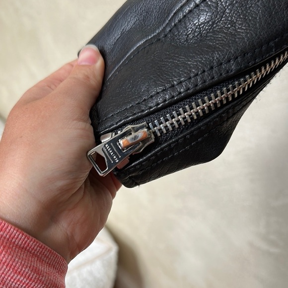 Allsaints Hadi Biker leather jacket sz 4 | black moto jacket EUC - Picture 6 of 16